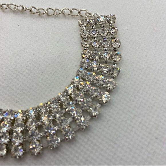 Adjustable rhinestone studded multistrand sparkle fancy bracelet - Picture 2 of 4